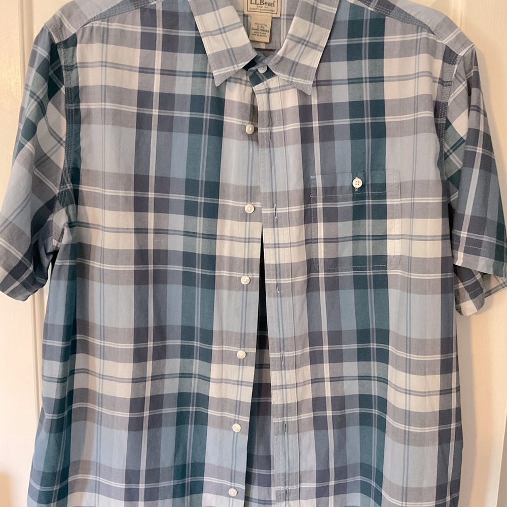 LLBean Men’s Plaid Button Down Shirt, Size XL
